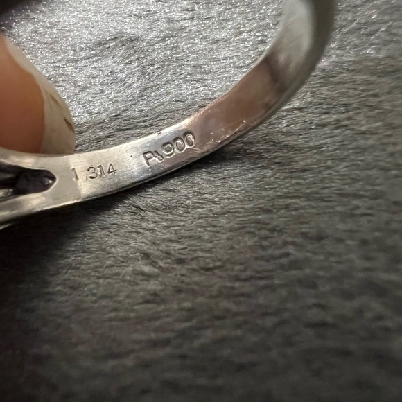 Ruby and diamond platinum ring - Picture 12 of 13